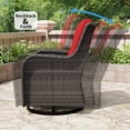 thumbnail image 6 of MeetLeisure 1 PCS Outdoor Swivel Rocker Patio Chair, Wicker Furniture with High Back, Deep Seating, Wide Armrest, Thick Cushions for Deck Porch, Red, 6 of 11