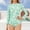 S10-Mint Green, variant on Ulitacool 7-8 Years Swimwear For Girl Long Sleeve Zipper Swimsuit Summer Floral Print Bathing For Kids Round Neck One Piece Swimsuit Leisure Beach Wear Pink