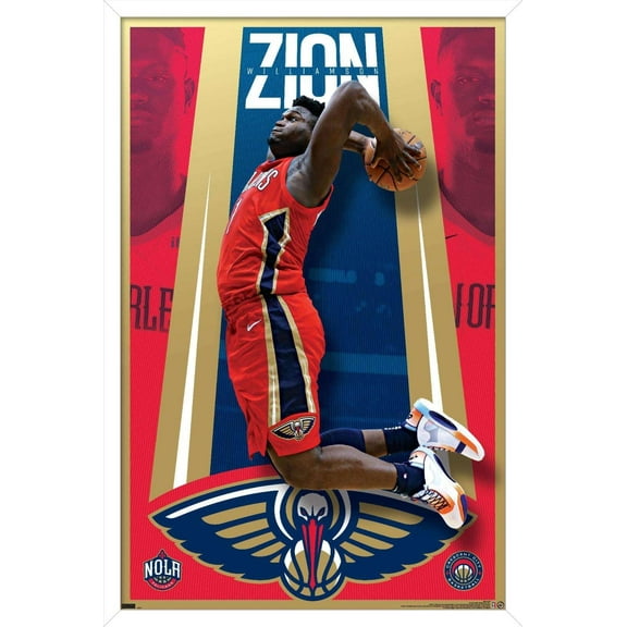 NBA New Orleans Pelicans - Zion Williamson 20 Wall Poster, 22.375" x 34", Framed