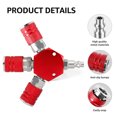 thumbnail image 5 of 3 Way Air Manifold Carbon Steel Air Hose Splitter Durable 1/4inch Quick Connect Air Compressor Hose Fitting Air Hose Connector 300PSI Max, 5 of 9