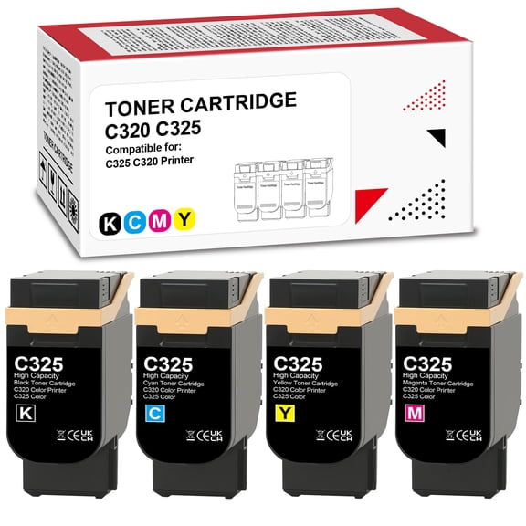 C320 C325 Toner Cartridges High Capacity Compatible for Xerox C230 C235 006R04820 006R04821 006R04822 006R04823 Toner Work with C320 C325 Printer (Black Cyan Magenta Yellow)