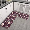 thumbnail image 2 of Pioneer Flower Floral Print Pattern Kitchen Rugs Sets Of 2,Anti Fatigue Kitchen Mat Rugs Non Slip Washable,Decorative Kitchen Floor Mats for Kitchen,Sink,Laundry,17"x30"+17"x47", 2 of 7