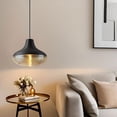 thumbnail image 5 of 10.2 inch creative amber glass pendant light fixture, vintage industrial style hanging lamp, Nordic farmhouse ceiling pendant lamp for over kitchen island sink dining room table bar counter entrance, 5 of 8