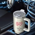 thumbnail image 4 of 1pc 50 years old 40oz Tumbler with Straw & Handle - Insulated Stainless Steel Cup | Holiday Gift for Man Women (Christmas, Valentine's, Birthday), 4 of 5