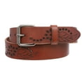 thumbnail image 2 of Vintage Embossed Cowhide Leather Belt for Men & Women with Removable Buckle, 2 of 3