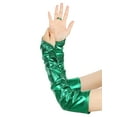 thumbnail image 5 of INSPIRE CHIC Women's Metallic Shiny Fingerless Gloves with Finger Loop Arm Warmers for Party Disco One Size Green, 5 of 6