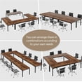thumbnail image 4 of Tribesigns 13FT Large Conference Table, Modern 6.5FT x 2.3FT Meeting Room Table with Metal Frame, Seats 12-16 People, Rustic Brown, 4 of 5