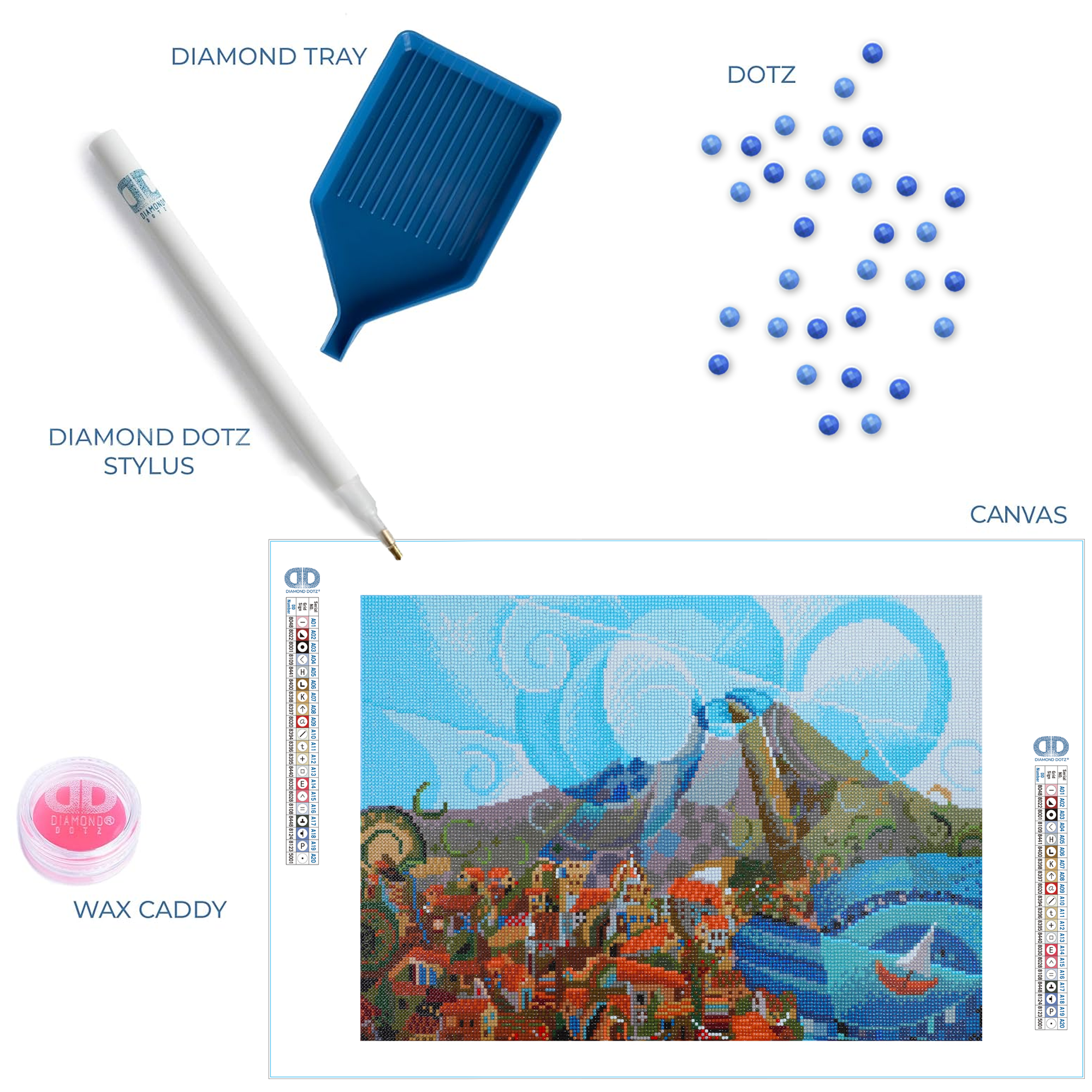 Diamond Dotz Mount Vesuvius Landscape Diamond Painting Kits for Adults - Diamond Art Kits a Relaxing Creative Craft Kit with Dotz Gems  14.6"x20.5"