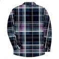 thumbnail image 5 of UVEASISHA Mens Casual Plaid Shirt Fall Long Sleeve Lightweight Shacket Regular Fit Fashion Checkered Print Work Shirts Turndown Collar Shirt Jacket Dark Blue L, 5 of 6