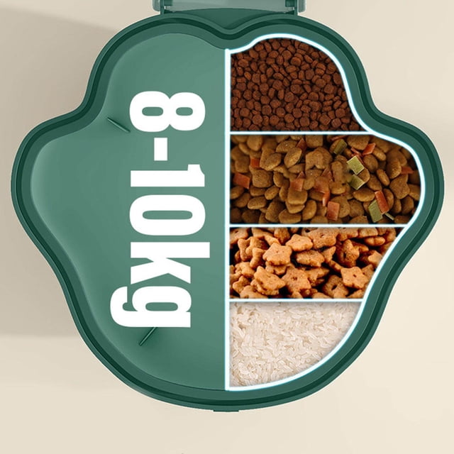 10KG Dog Food Storage Container Cereal Turtle Cookie Biscuits Rice Case Organizer Sealed Can Green