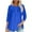 Blue, variant on Pntutb Women Casual Summer Tops Solid T-shirt 3/4 Sleeve Round Neck Ruched Pullover Blouse