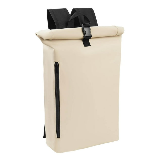 Mochila enrollable con porta laptop-Jornet beige 27.5 x 50 x 13