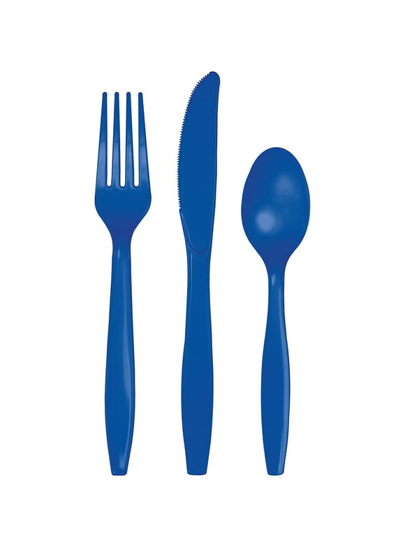 Hoffmaster Group  Premium Plastic Cutlery Assortment - Cobalt Blue - 24 per Case - Case of 12