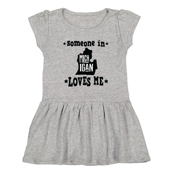 Inktastic Michigan Travel Someone Loves Me Girls Toddler Dress