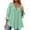 Green, variant on Fartey 2025 Women Ruffle 3/4 Sleeve Tops Cute Casual Tie Front Tiered Shirts Dressy Casual Solid Color Crewneck T Shirts Loose Flowy Spring Summer Blouses Black L