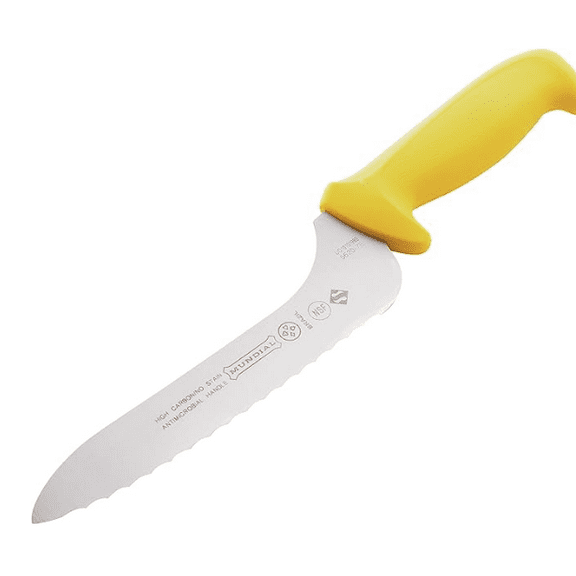 Mundial 5600 Series Offset Serrated Edge Sandwich Knife, 7 inch Yellow