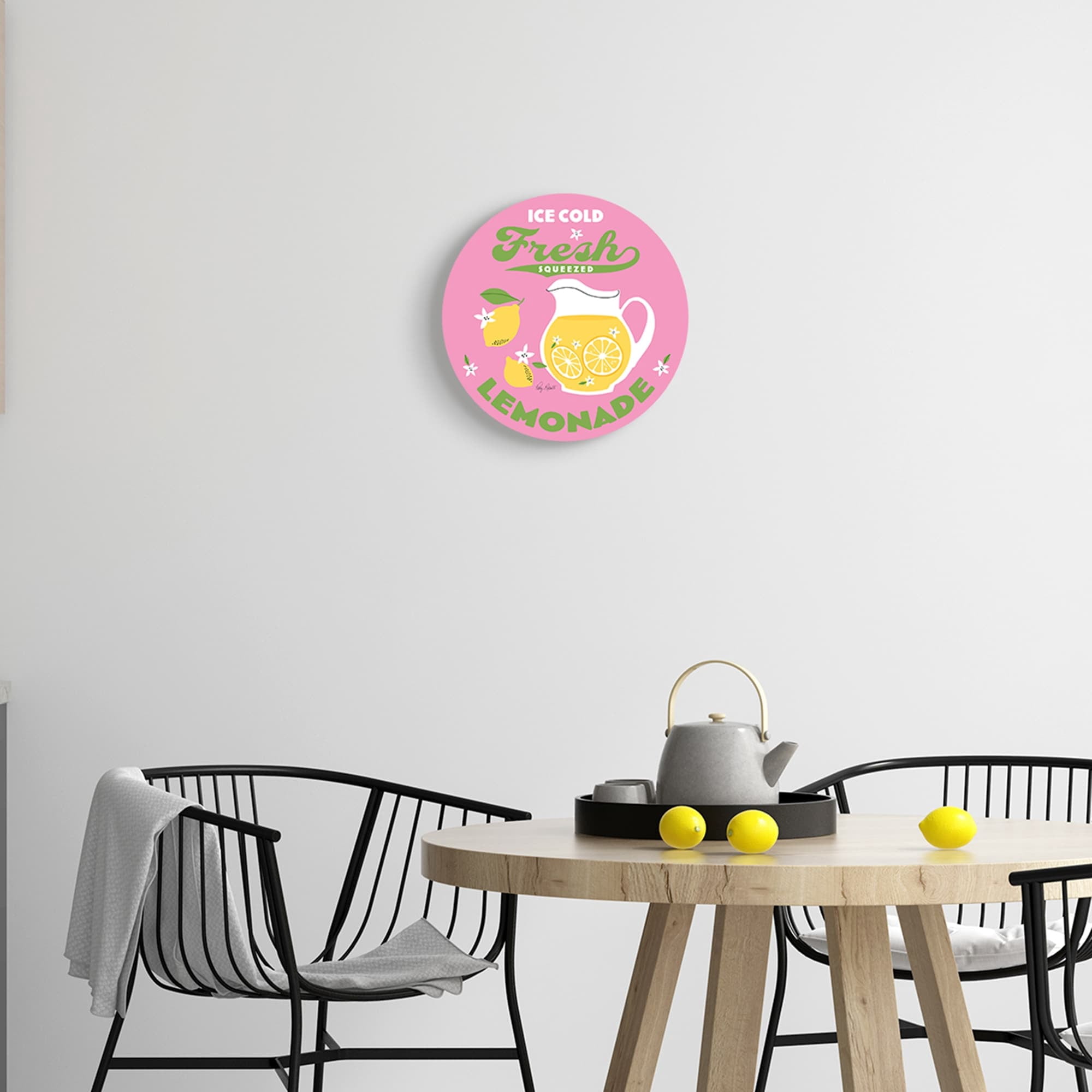 Stupell Industries Fresh Squeezed Lemonade Bold Pink Summer Lemons Graphic Art Unframed Art Print Wall Art, Design by Patty Rybolt