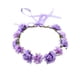 thumbnail image 2 of Anillo Decorativo De Plástico Para El Cabello Corona de rosas moradas con flores artificiales y hojas verdes para festivales (1 unidad) JASKFLY, 2 of 8