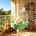 thumbnail image 6 of FastXmas Bird Cage Bath Hanging Parrot Bath Tub Water Shower Food Feeder Holder Tray Bird Bath Supplies for Small Birds Canary Budgies Cockatiel Lovebirds (Green), 6 of 6