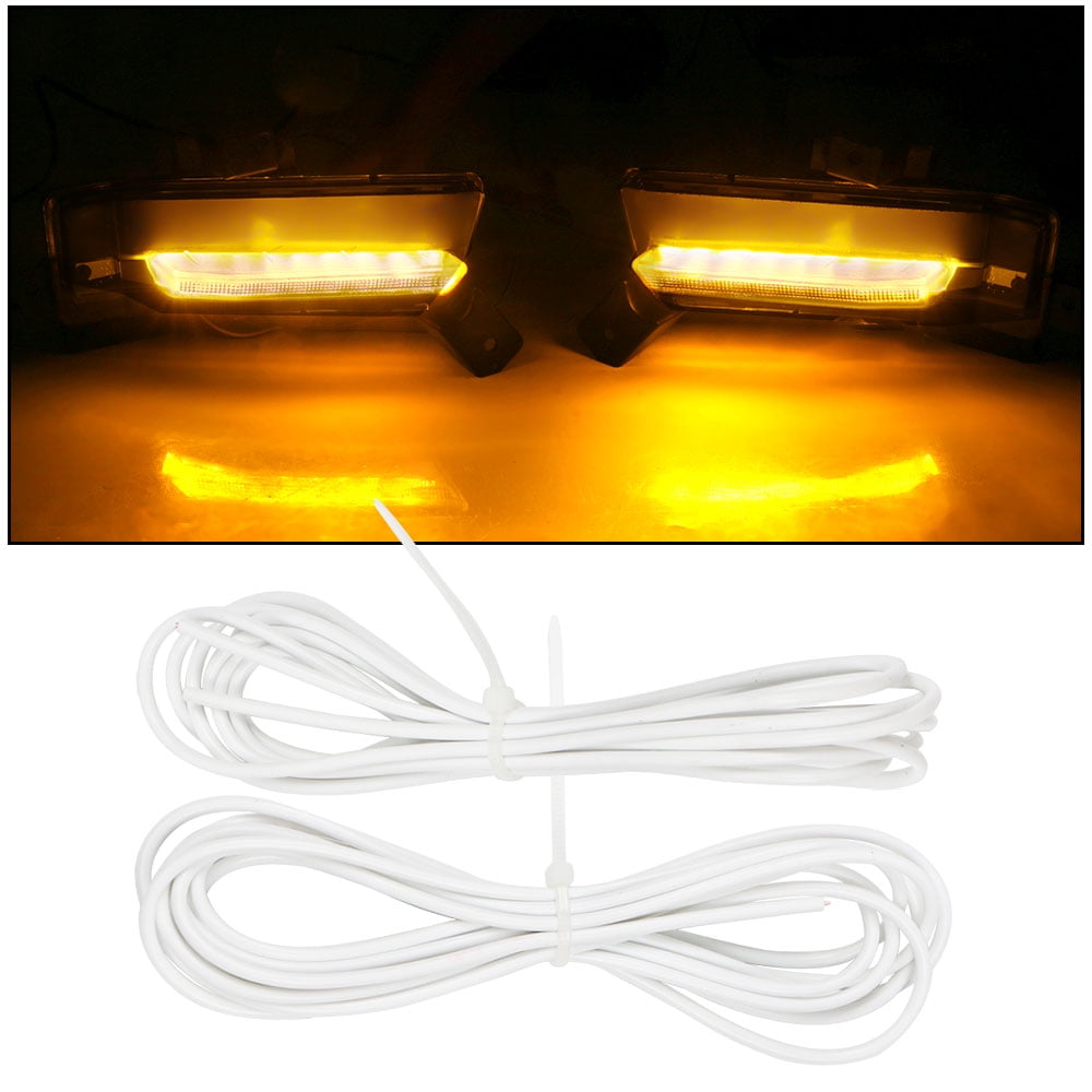 Ikon Motorsports Compatible with 16-18 Chevy Camaro SS DRL Fog Lights Lamps Clear W/ Amber Turning Signal 2Pc RH LH (Left + Right) 2016 2017 2018
