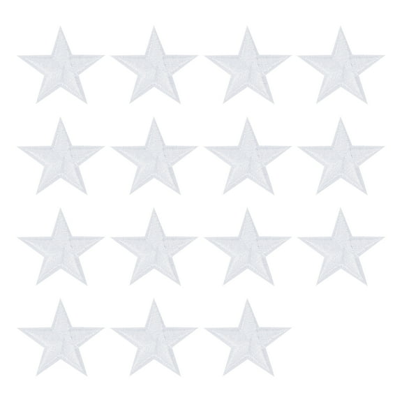 Uxcell 32Pack Iron on Star Patches, Sew on Star Embroidered Patches, DIY Applique Repair Patch for Crafts, 29mm White