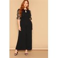 thumbnail image 1 of Jumpsuit Dama Mujer Elegante Largo 3/4 Con Flores Extra Plus - Negro - L DaraBaby Shein Vest039, 1 of 3