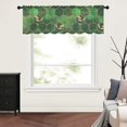 thumbnail image 3 of Sheer Valance Curtains for Kitchen Living Room Decor, Leaves Marble Honeycomb Plaid Geometric Abstract Green Semi Sheer Curtain Voile Valance Rod Pocket Window Treatment Short Curtain Panel 54"x18", 3 of 6