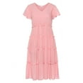 thumbnail image 4 of LASCANA Women's Short Sleeve Tiered Dress Ruffle Trim, 4 of 5