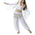 thumbnail image 6 of BellyLady Belly Dance Hip Scarf 158 Gold Coins Dance Skirt-White, 6 of 6