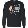 thumbnail image 3 of Inktastic Ohio Strong with State Silhouette and Pink Flowers Long Sleeve T-Shirt, 3 of 5