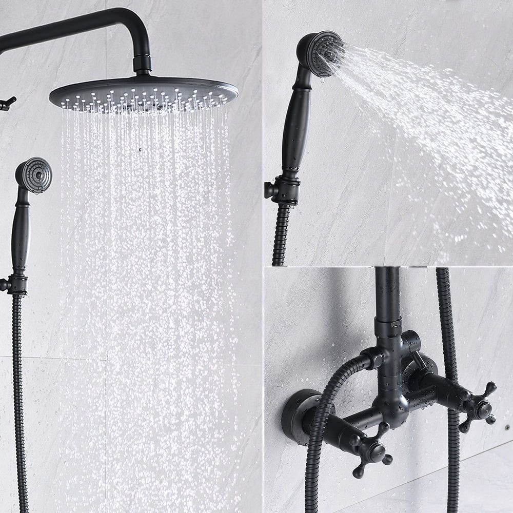 Proox Rainfall Showerhead Wall Mounted Bath Hand Shower System with Adjustable Slide Bar