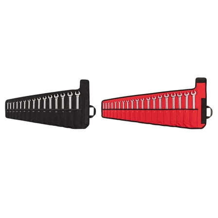 TEKTON Flex Head 12-Point Ratcheting Combination Wrench Set with Pouches, 34-Piece (1/4-1 in., 6-24 mm) | WRC95405