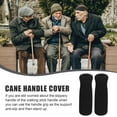 thumbnail image 2 of OULII 4Pcs Walking Cane Handle Grip Black Sponge Covers for Elderly Daily Use, 2 of 3
