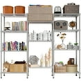 thumbnail image 4 of Zimtown Heavy Duty Storage Shelves, 63"W Wire Shelving Unit, Adjustable 4 Tier Metal Shelves Organizer Silver for Pantry Kitchen Basement, 1500 lbs Capacity, 4 of 11