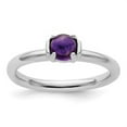 thumbnail image 3 of Auriga Fine Jewelry 925 Sterling Silver Polished Amethyst Ring for Women Size 8, 3 of 6