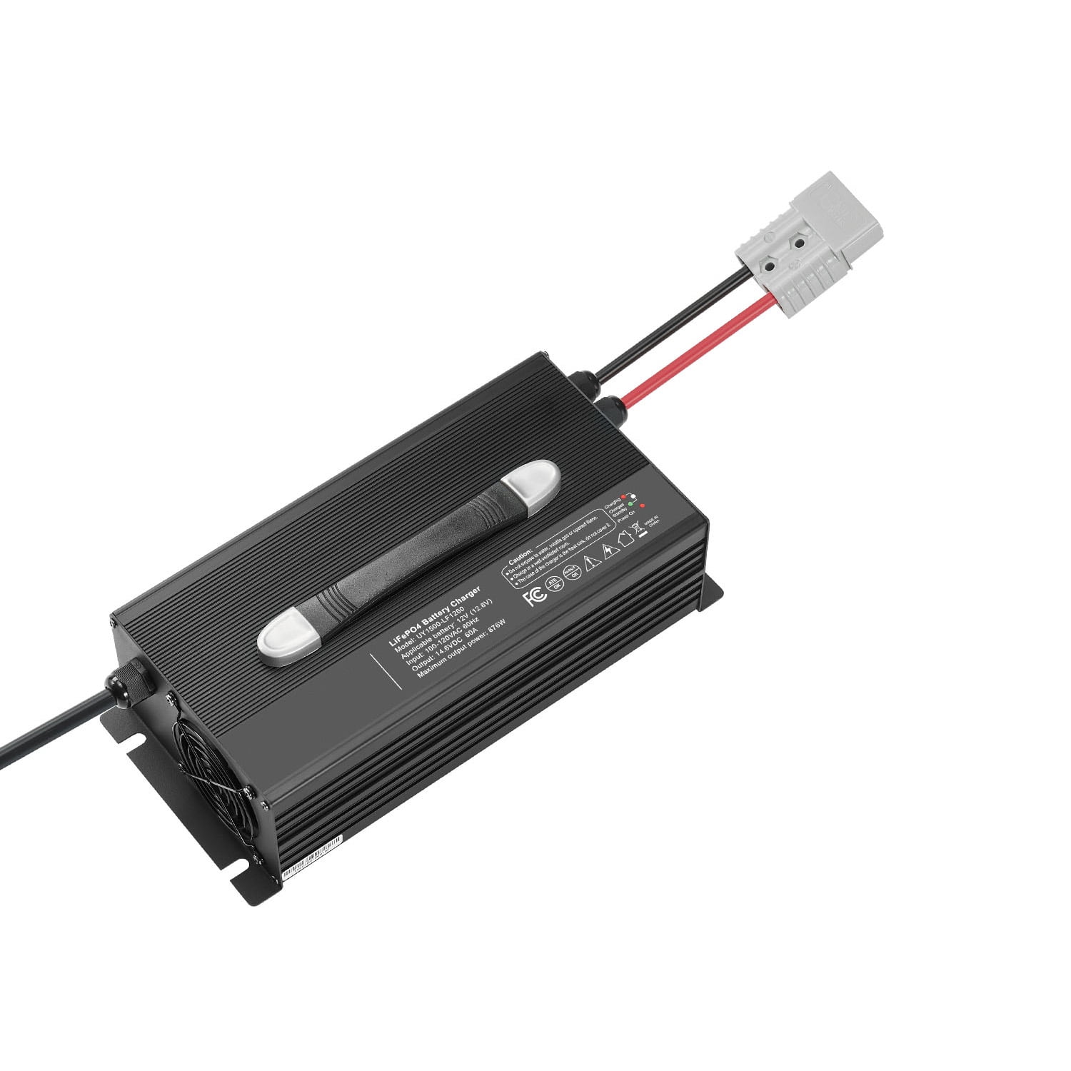 KFFKFF 12V 60A Lithium Battery Charger, 14.6V AC-DC LiFePO4 Smart Charger with Anderson Connector, LED Display, 0V Activation, Compatible with Lithium LiFePO4 Deep Cycle Batteries for Boats and RVs