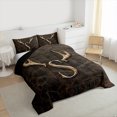 thumbnail image 3 of Castle Fairy Teens Girls Boys Personalized Initial Letter S 3-Piece Full Size Comforter Sets,Abstract Retro Bedding Comforter Set,Woodland Animal Deer Lightweight Bedding Sets, 3 of 8
