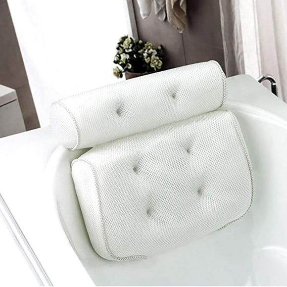 Bathtub Pillow Bath Cushion with 6 Non-Slip Suction Cups, for Spa Pillow Bathtub, Jacuzzi, Hot Tub, Home Spa (37 x 35 x 10 cm)