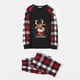 thumbnail image 2 of Pijamas familiares a juego de Navidad, diseño exclusivo, copo de nieve, ciervo, Feliz Navidad, Negro, Rojo, conjunto de pijamas, 2 of 3