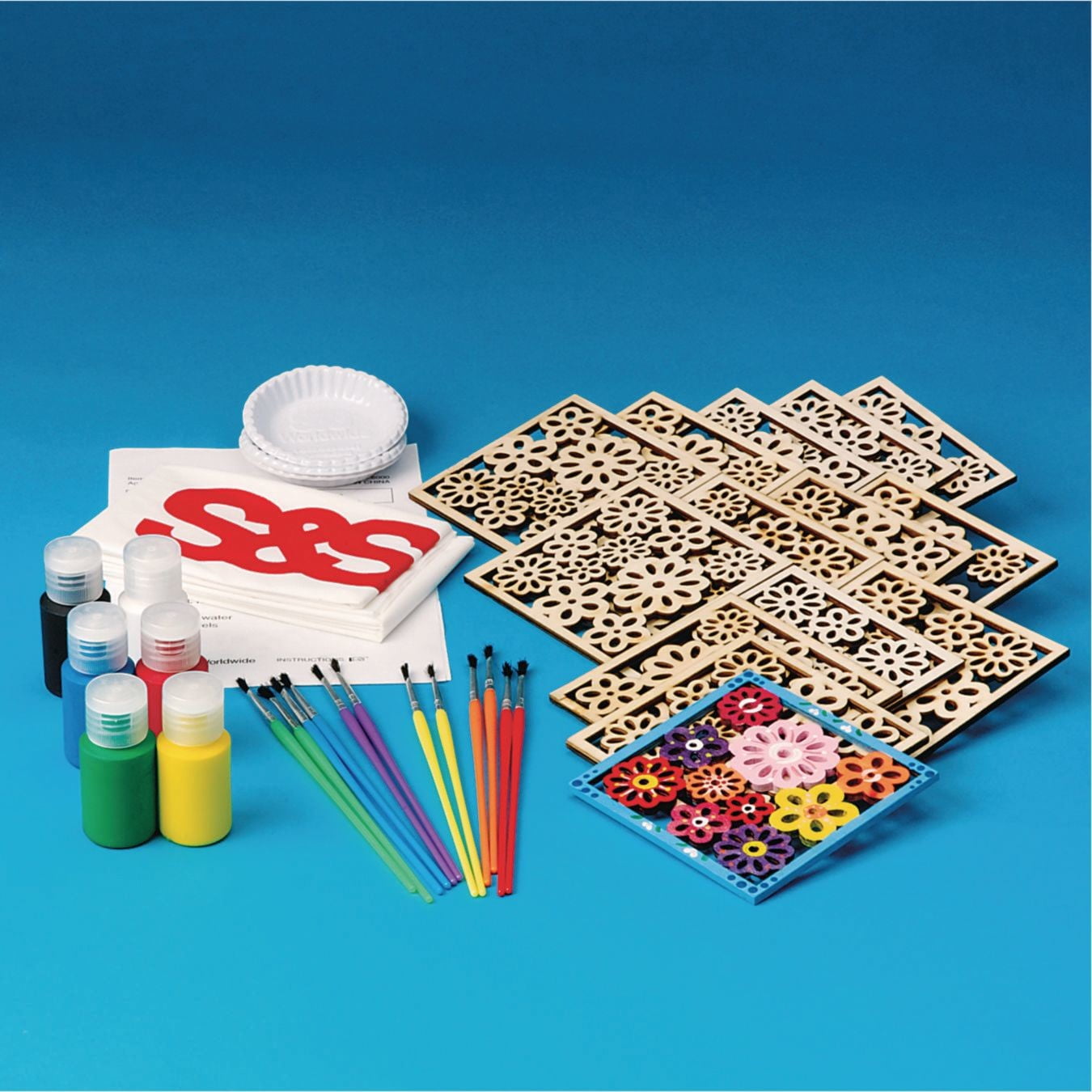 Floral Wood Trivet Craft Kit (Pack of 12)