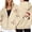Beige, variant on NinXxx Ladies' Christmas Zipper Long Sleeve Pocket Drawstring Hooded Sweatshirt Beige M