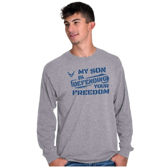 US Air Force My Son Defending Freedom Unisex Plus Size Long Sleeve Shirt Brisco Brands 2X