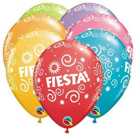 LOONBALLOON Fiesta Balloons, 11″ FIESTA SWIRLS