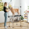 thumbnail image 2 of PawHut Table de Toilettage pour Chien Réglable avec 2 Élingues de Sécurité, Noir, 2 of 10
