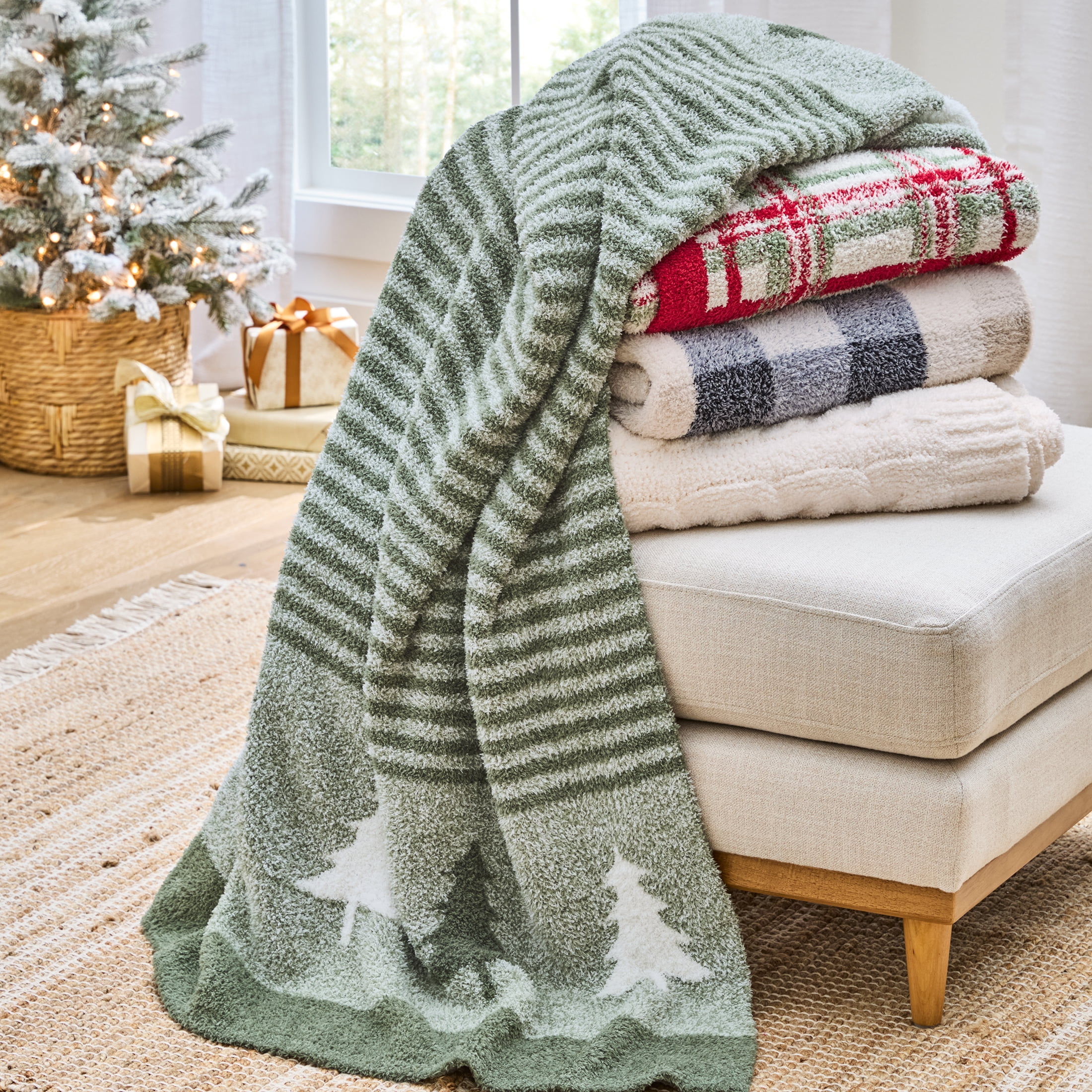 Better Homes & Gardens Vanilla Cable Cozy Knit Oversize Soft Warm Couch Throw Blanket, Vanilla