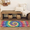 thumbnail image 4 of Colorful Rainbow Tie Dye Spiral Pattern Bathroom Rugs Mat,Non Slip Microfiber Bathroom Rug,Rubber Backing,Soft Bathroom Mats for Bathroom Floor,Tub and Shower,47x17in(120x43cm), 4 of 5