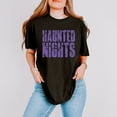 thumbnail image 5 of Haunted Nights Block Distressed - Women's Garment Dyed Graphic T-Shirt, 5 of 9