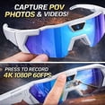 thumbnail image 5 of Glasses 4K Baseball Sunglasses with Camera, POV Recording Glasses, Sports Smart Glasses with Camera for Baseball, Lightweight Wearable Cameras for First-Person Action Video, 5 of 7