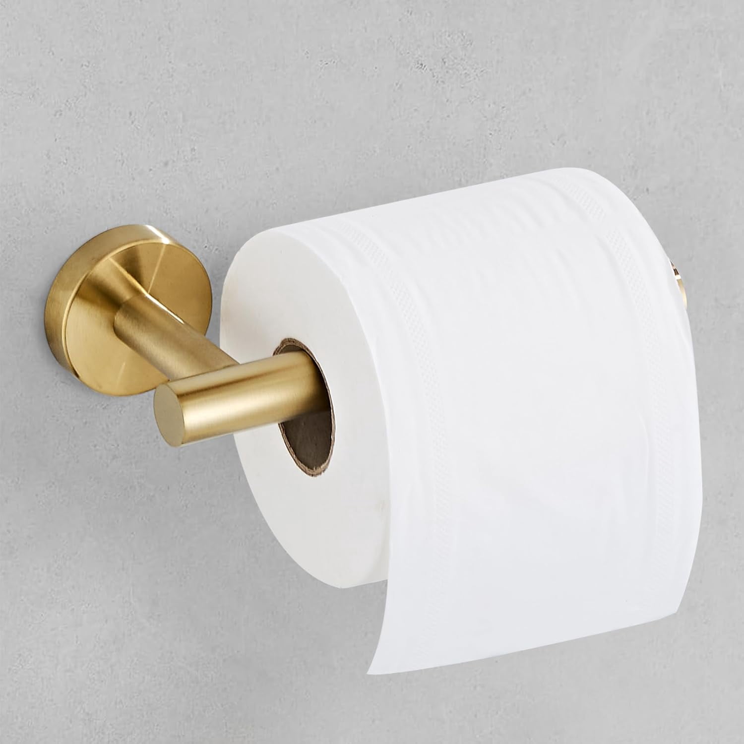 ABPETE Gold Toilet Paper Holder, Brushed Gold Towel Ring, Hand Towel Holder Toilet Paper Roll Holder Wall Mount Bathroom Accessories, Modern SUS 304 Stainless Steel Bathroom 2 Set