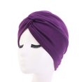 thumbnail image 1 of Turbante de estilo étnico, gorro cruzado de algodón de imitación, gorro de quimioterapia, gorro envolvente, 1 of 6